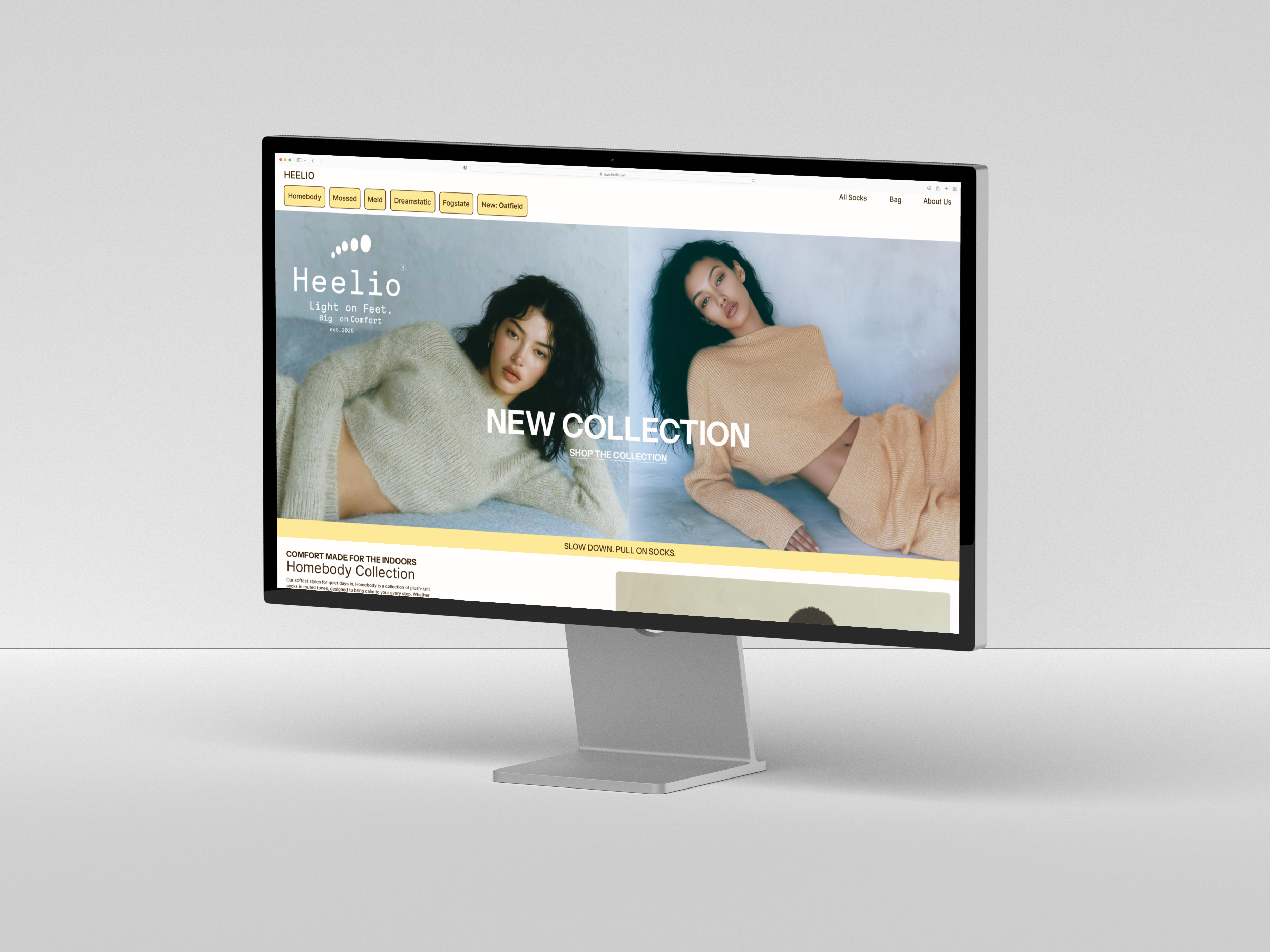 Heellio | Visual Identity | Shopify Homepage | Instant banner brand identity clothing brand figma free template homepage instant instant template landing logo logotype poster shopify shopify homepage shopify template template ui visual identity