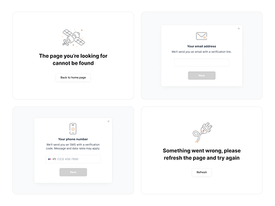 SF → [Fortuna Health] [UI] 404 app brand clean design email error icons illustration illustrations interface modal modern phone superfine ui ux web website white