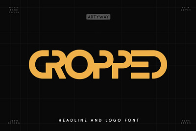 Cropped logo Font abstract boldtypography cropped cutout font futuristic gamimgfont gaming geometric geometric font innovative logo logodesign techfont type