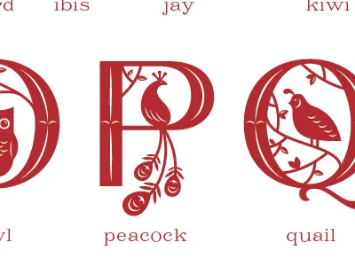 Bird Alphabet birds typography