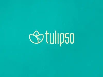 Tulipso flower logo nature tulip turqoise