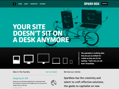 Sparkbox Site black illustrations sparkbox teal website