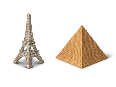 Touristic Icons egypt eiffel france icon pyramid tourist tower