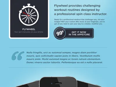 Flywheel Website app bike bue flywheel icon iphone red simplistic white