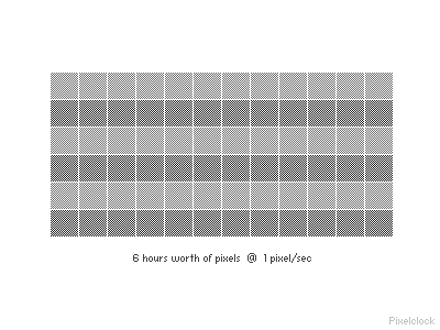 6 hours worth of pixels minimalistic pixelclock