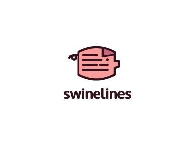 swinelines branding consumer face fold food genetics hog lines logo mark paper pink pork records