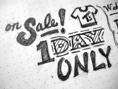 On Sale! lettering sketch typography