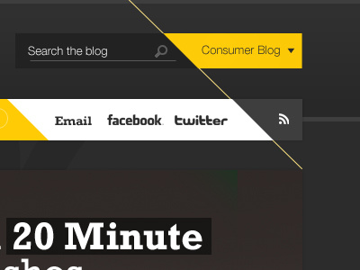 Diagonal Line (Dark) @coolpink angles blog creative design grey nav navigation orange search social web website white
