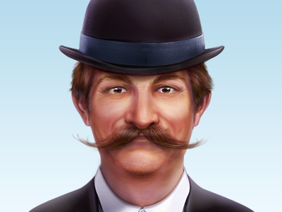 A Man With Moustache artua cisco icon illustration man