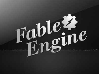 Fable Engine black and white contrast identity logo