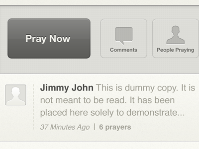 Pray Now buttons ios iphone list