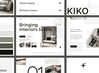 KIKO – Minimalistic Design for Interiors design desktop figma furniture interior landing page minimalism page site ui ux web web design website