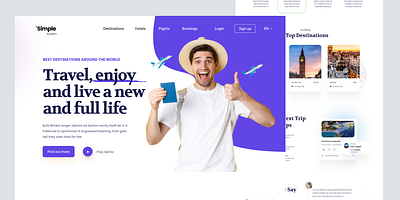Simple tourism design ui ux website