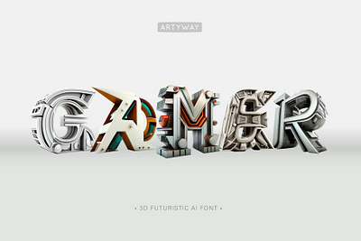 3D Futuristic Font 3d font 3d futuristic font 3d headline 3d letters 3d typography boldtypography font gamimgfont gaming logo logodesign type typographyforgamers