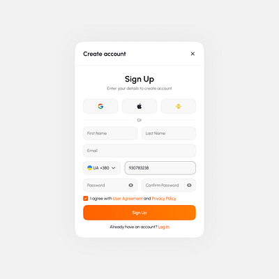 Sign Up Form - UI Design crypto signup login form login uiux minimalistic crypto design signup signup form ui design ui design uiux