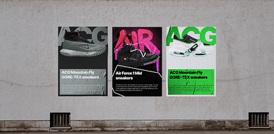 Концепт афишы обуви Nike sport shoes graphic design