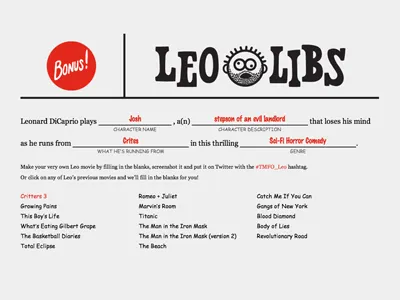 LeoLibs comic sans jquery json leonardo dicaprio marker felt raygunray the many faces of tmfo