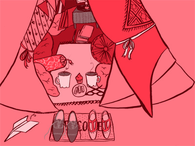 Vday teepee illustration valentines day