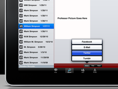 ProfMe iPad App application iphone mobile mockup