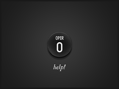 Dial 0 black button gray help phone