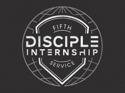 Fifth Service Internship badge black disciple fifth service globe intern internship logo ministry white