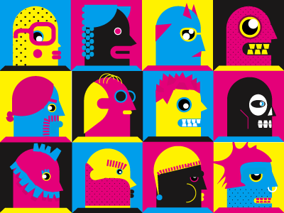 Example of Don't Panic CMYK Faces