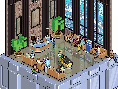 Telecom one iso isometric pixel pixelart