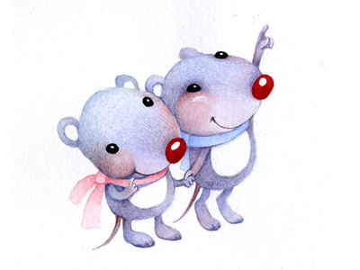 Mice art drawing illustration watercolor