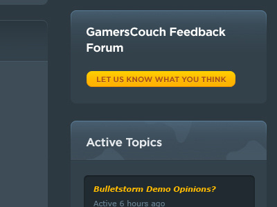 Feed us back! button feedback forum gaming gotham inset ui