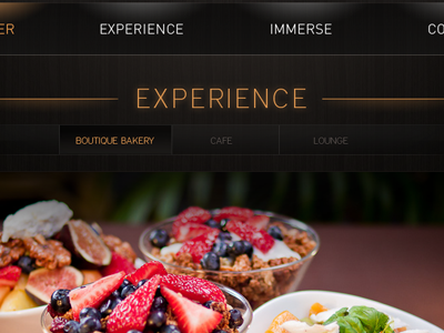 Experience Hero hero navigation