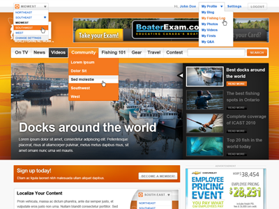 WFN Header hero masthead navigation