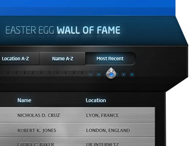 Wall of Fame art direction concept creative direction design development facebook intel rally interactive ui