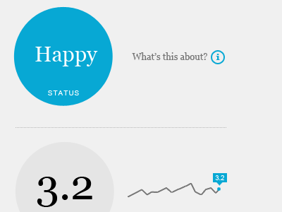 Project status blue circle data gray status