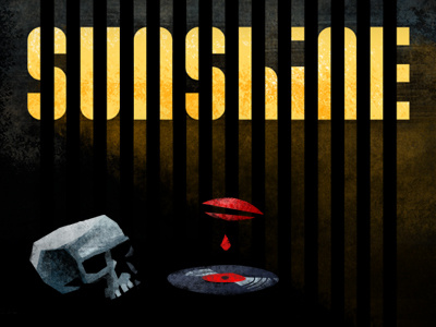 Sunshine bars black dark illustration skull