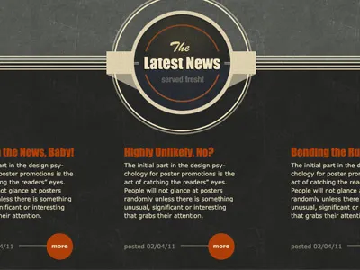 Latest News Progress bold dark grunge vintage website