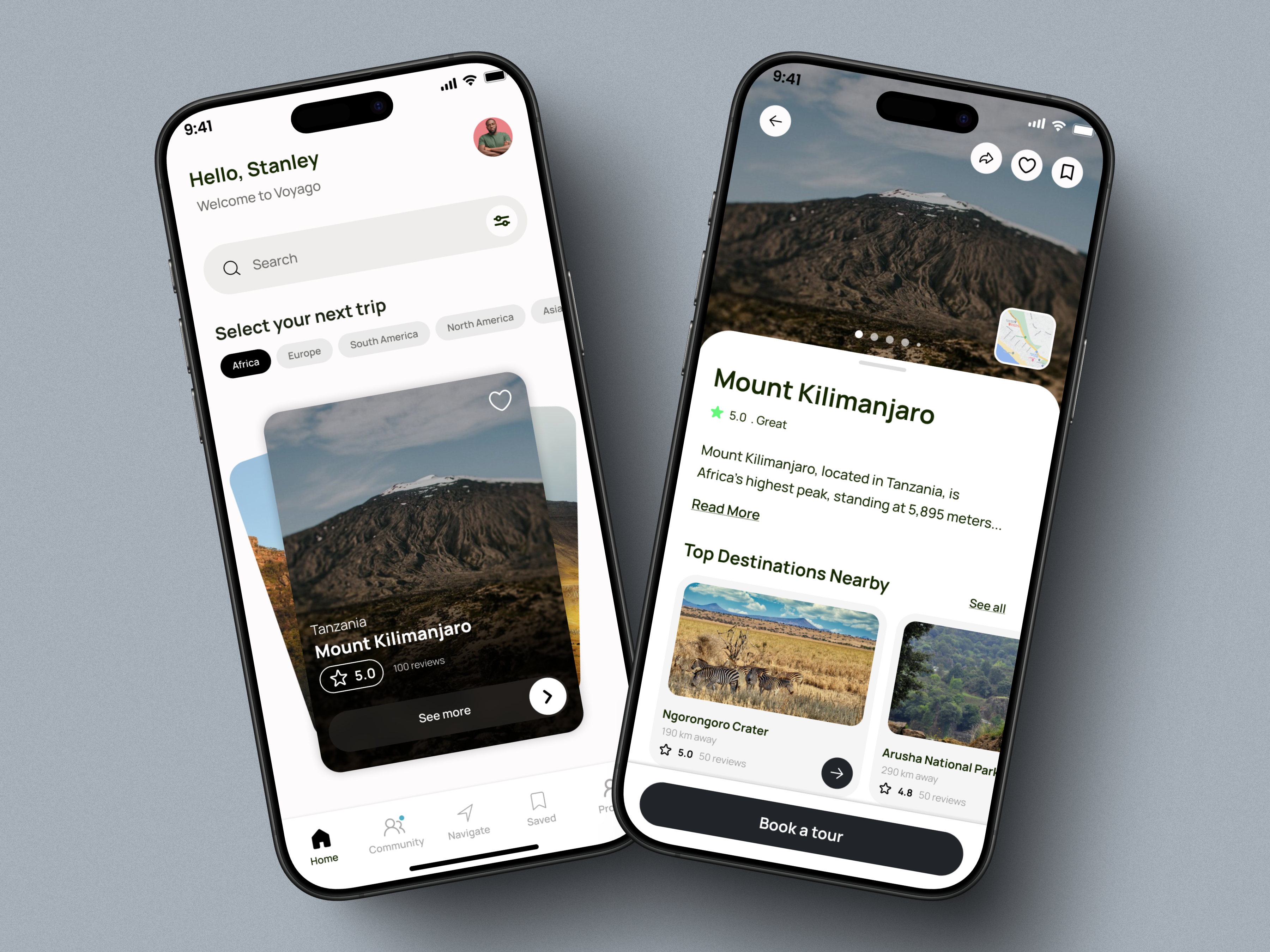 Voyago - Travel App adventure app app design branding design product design travel app ui uiux