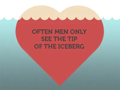 valentine's card with idea gender war heart iceberg idea red