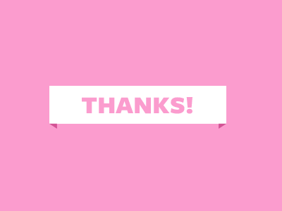 Thanks! bold landing page typography