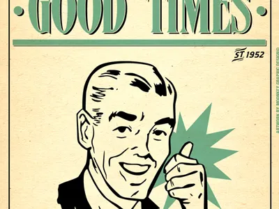 Good Times fly green man old vintage