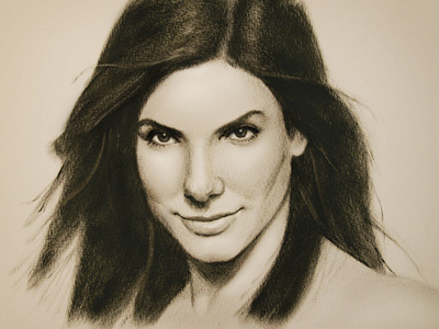 Sandra Bullock art oil painting