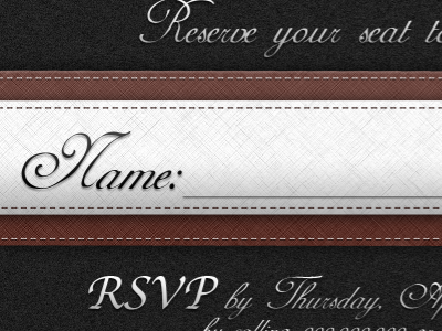 RSVP Card crosshatch print ribbon stitch volunteer