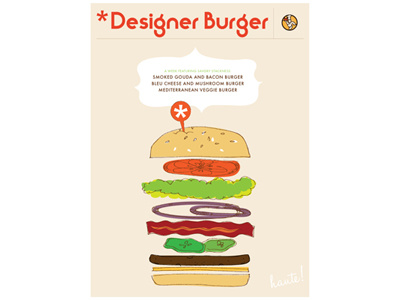 Designer Burger company design food for management poster