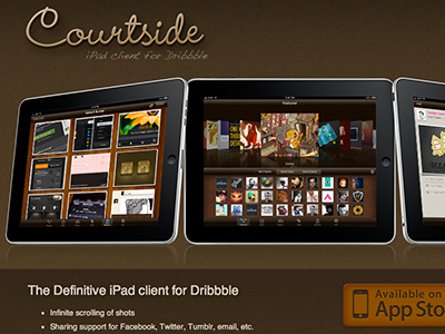 Courtside App For Dribbble app dribbble ios ipad website