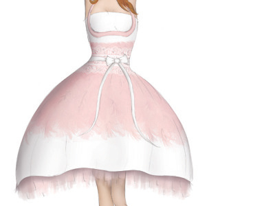 Wedding Dress Design dress fashion illustration pink