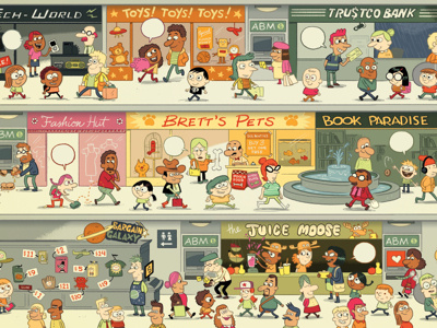Mall Madness coloured illustration kids puzzle