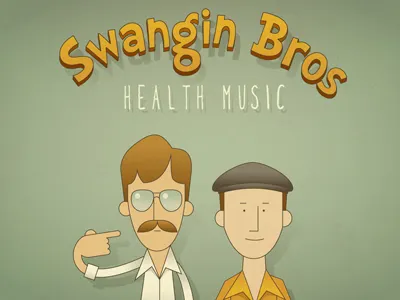 Swangin Bros Health Music album art cd illustration invisibleelement music retro swangin bros vector vintage