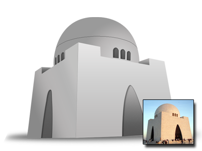 Karachi Icon 3d city icon illustration karachi mohammad ali jinnah pakistan tomb web