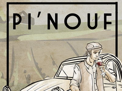 Pi'Nouf Label drawing label wine