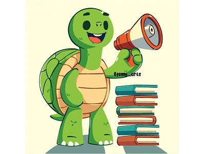 Illustration for World Read Aloud Day activity animal book cartoon character children classroom education educational environment hobbies info information learning library megaphone novel reading speaking turtle