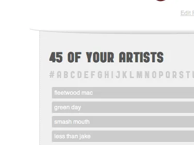 Artists List artists grey itunes list music white